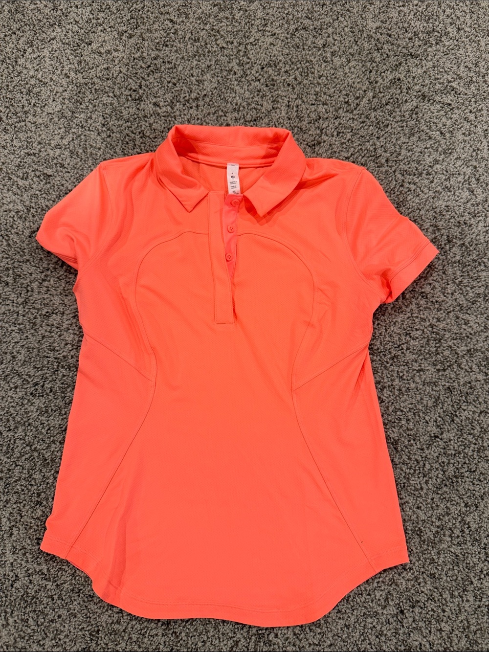 lululemon athletica Coral-Orange Short Sleeve Polo